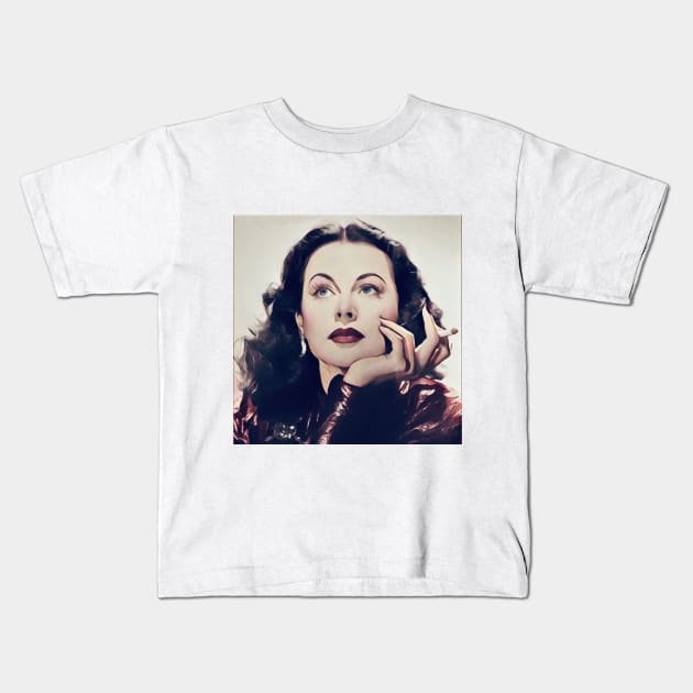 Hedy Lamarr fanart Kids T-Shirt by TheisDeschain